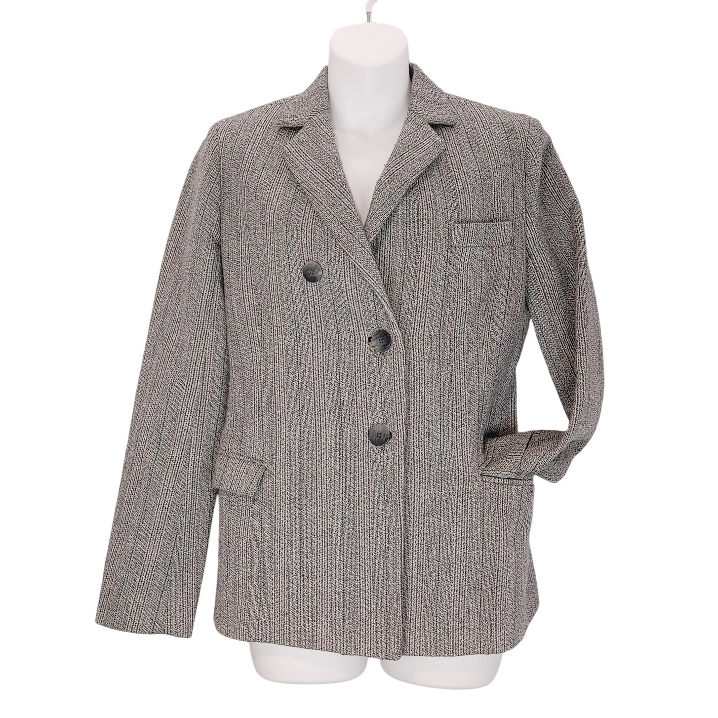 3.1 Phillip Lim Striped Blazer Tailored Fit Single Breasted Gray Womens Size 2